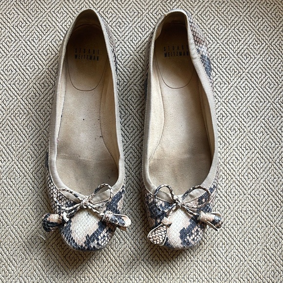Stuart Weitzman Shoes - Stuart Weitzman Snake Print Flats, 7.5